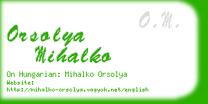orsolya mihalko business card